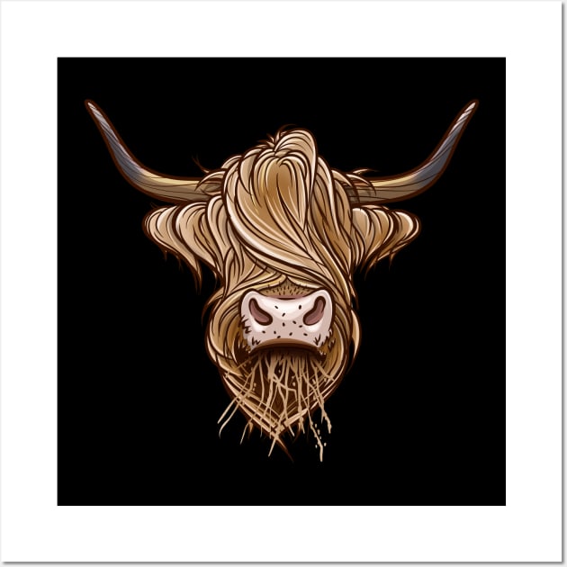 Fluffy Cow Gift Wall Art by teeleoshirts